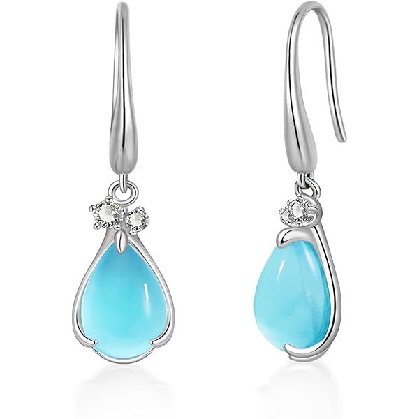 Amazon | 【Rvaru】 K18ピアス アリゾナ産 ターコイズ ドロップ