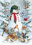 Toland Home Garden Woodland Snowman 12.5 x 18-Inch Decorative USA-Produced Garden Flag [並行輸入品]