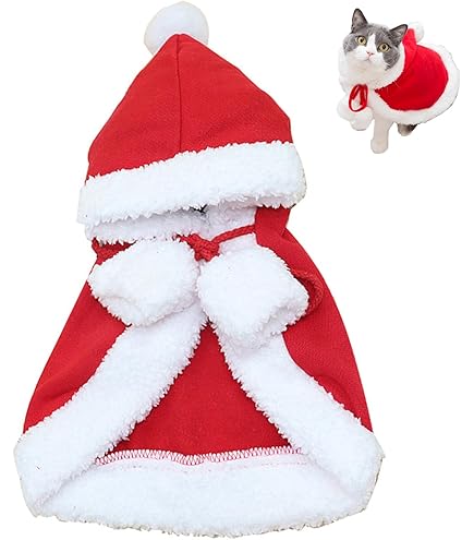 Amazon | DERAYEE クリスマス 猫の服 犬服 小型犬 帽子 防寒 保温