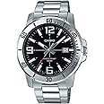 Casio MTP-VD01D-1BV メンズ エンティカー ステンレススチール ブラックダイヤル カジュアル アナログ スポーティ 腕時計