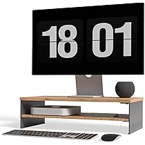 Amazon.co.jp: amesoba™ モニタースタンド 卓上 木製 アルミ