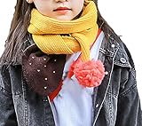 Bevalsaマフラー キッズ 子供用 男女兼用 秋冬 防寒 ファッション おしゃれ 可愛い毛玉 毛糸 ニット 暖かい きれい シンプル キッズスカーフ ネックウォーマー 女の子 男の子 通学 お出か