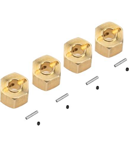 12mm Wheel Hex Hub Adapters For 1/10 Scale RC Cars (5.0mm Blue) - Aluminum Alloy, 4pcs Set With Screws & Pins