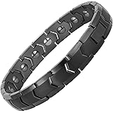PUJANE Magnetic Bracelets for Men Women, 316L Stainless Steel Clasp Bracelet with Hematite Magnets, Magnetic Energy Jewelry G
