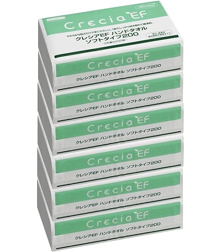 ハンドタオル クレシアEF ソフトタイプ100 218×230mm 5-5057-01 （100組 クレシア Crecia37018 [ハンドタオルソフトタイプ100 （100組×60パック）]