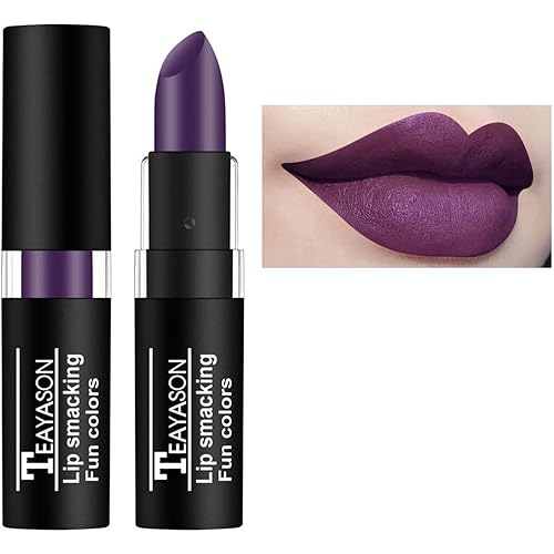 [Foreted] 口紅 黒 紫 緑 青 コスプレ リップスティック カラー リップ 口紅 落ちない 韓国 風 リップスティック 長持ち リップグロス 可愛い マスク つかない レッド ティントリップ ベルベット 高発色 色持ち