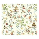 York Wallcoverings WA7771 Waverly Classics Mandarin Prose Wallpaper, Cream/Wedgwood blue/Coral/Amber
