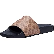 COACH ブラック ロゴ スライドサンダル　シグネチャー　超美品　27cm コーチ☆新品☆メンズ シグネチャー スライド サンダル/ブラック