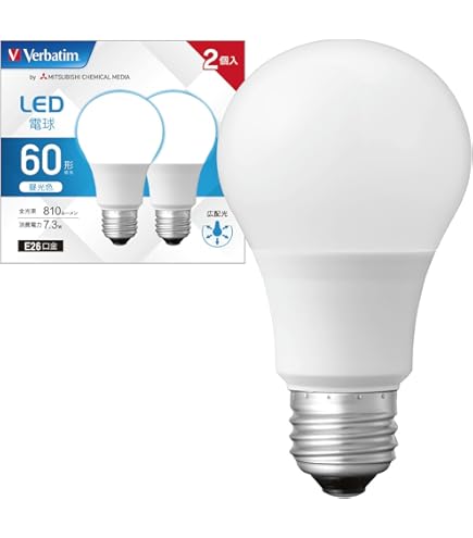 Amazon.co.jp: Verbatim バーベイタム LED電球 E17 60W形相当 昼光色