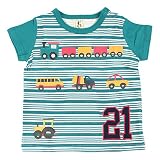 (ショコラ) chocola はたらく車ボーダーTシャツ 80 ネイビーボーダー