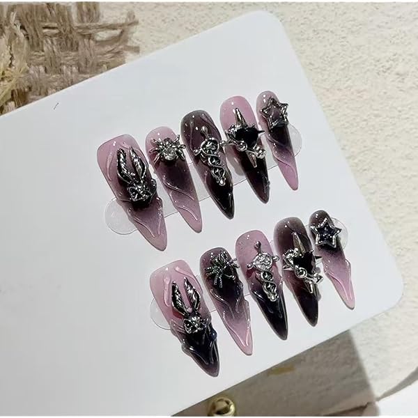 Amazon | happykau ネイルチップ 24枚入 付け爪 長さ 人気 つけ