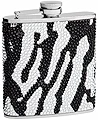 6オンスラインストーンヒップフラスコwith Zebraパターン