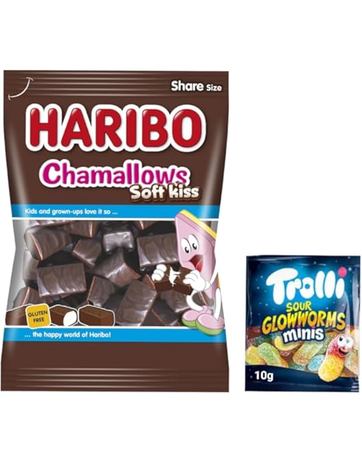 Amazon.co.jp: ハリボー チョコマシュマロ chamallows 200g オリジナル
