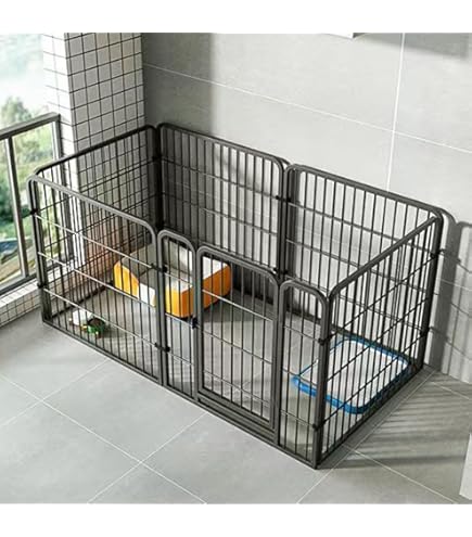ペットサークル  柵  犬 ゲージ ペットフェンス 犬 サークルケージドア付き    組立簡単 レイアウト自由 トイレトレーニング 脱走防止 自立 ケージ 犬用  DIY ドア付き Amazon | ペットサークル 犬 ペットフェンス サークルケージ ドア付き
