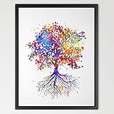 Dignovel Studios 11X14 Tree Nature Love Watercolor Print Wedding Gift Archival Fine Art Print Wall D