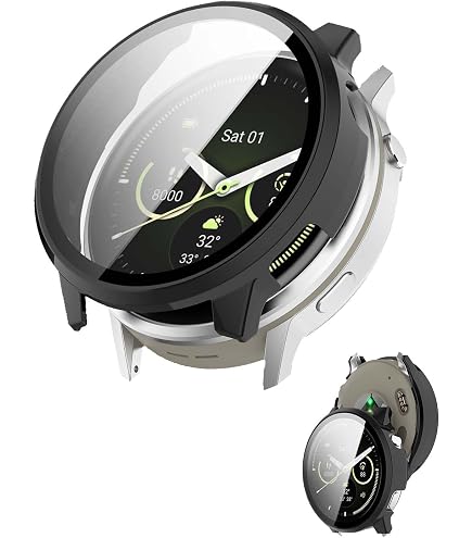 Compatible For Garmin Venu 4 Case, Blueshaweu Hard PC Case With Tempered Glass Screen Protector Compatible With Garmin Venu 4 41mm, 45mm Smartwatch (Black, Venu 4-41mm