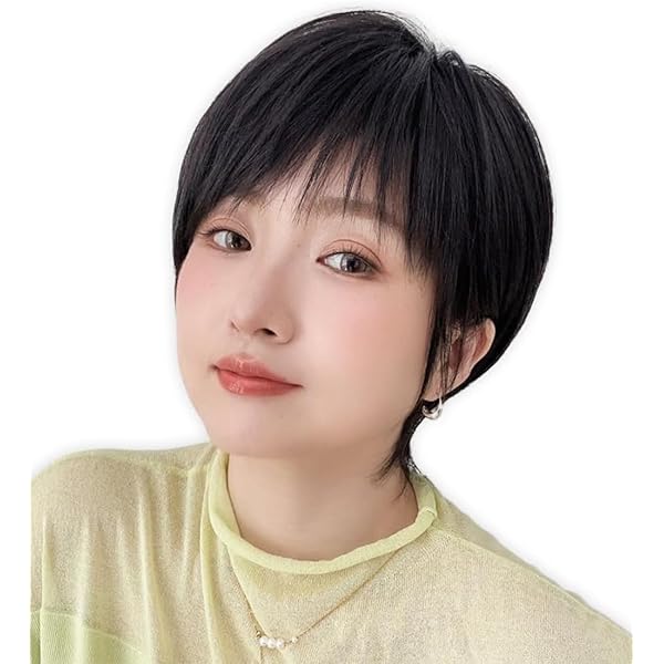 素肌ウィッグ 竹 人毛MIX 人毛50% エアリーサイドショート
