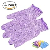 Frcolor 4 Pairs Shower Exfoliating Bath Gloves Nylon Shower Gloves Body Scrub Exfoliator [並行輸入品]
