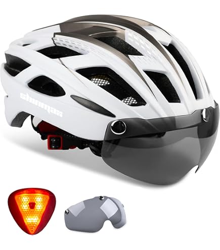 Amazon | Gudook LEDライト付き自転車ヘルメット メンズ&レディース 