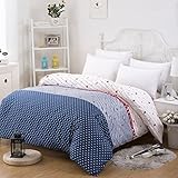 CHENGYI 青いストライプパターンのキルトカバーシングルピース漫画学生寮ホームキルトカバー ( サイズ さいず : 150*200cm )