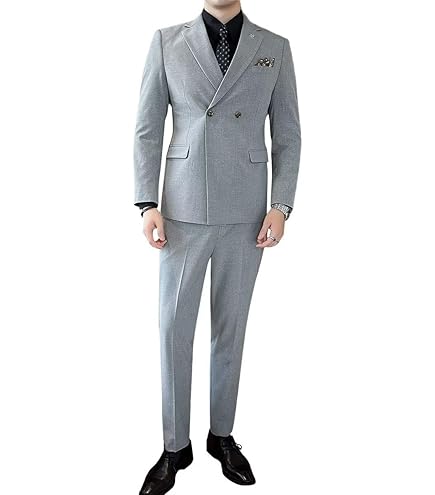 Amazon.co.jp: メンズスーツ2ピースラグジュアリーシャイニーラペル
