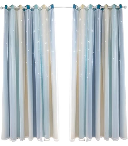 Amazon｜[ベルメゾン] ディズニー カーテン 箔プリント アリエル 2重