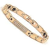 Rakii ゲルマニウムブレスレット ステンレス ヘマタイト ピンクゴールド