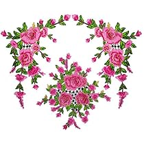 Amazon.co.jp: 薔薇 刺繍 アイロンアップリケワッペン 花 パッチ 刺繍 