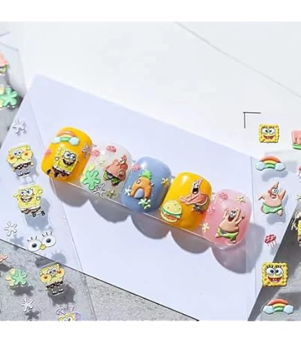商品説明必読!!スポンジボブ☆ネイルパーツ5個セット