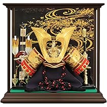 大幅値下げ！五月人形伊達政宗公兜飾り　ガラスケース、オルゴール付き 五月人形 K-134 伊達政宗 兜ケース飾り オルゴール付き 【人形の