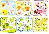 ハンカチ プチタオル 女の子セット A 計6枚 プリティクローバー/モコモコアニマル 3枚組×2組セット 16×16cm PG451300/PG451100