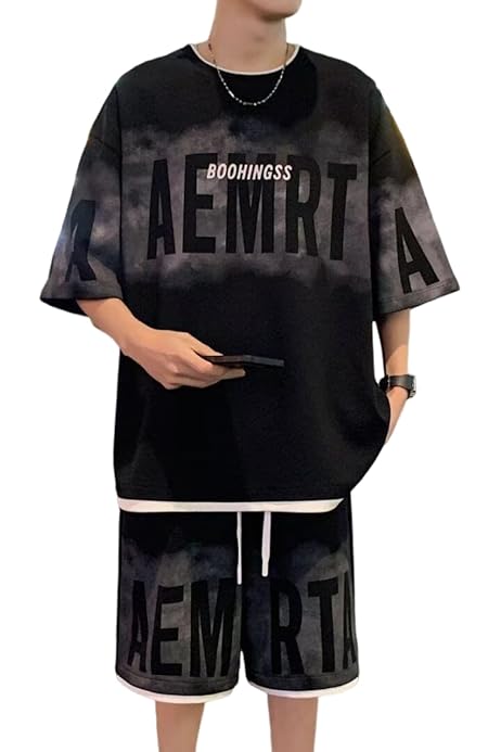 JEWELTIX ブラックセットアップ Tシャツ・ショートパンツ