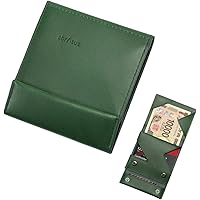 【新品】アブラサス 薄い財布 ダークグリーン Amazon | [アブラサス] 薄い財布 レザー 薄型 メンズ レディース 財布