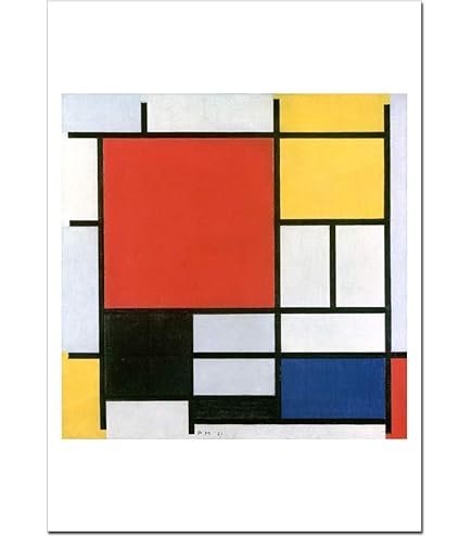 Amazon.co.jp: Piet Mondrianピート・モンドリアン画家の作品「赤・黄