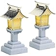 やまこう リモコン付 LED 灯篭 ゆらぎ 一対 炎が揺れる 高さ16cm 5号 小型～中型 神棚用 電池式 サイズM (5号 16cm)