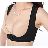 JCL NEW背筋サポート 猫背 矯正ベルト 女性用 背筋 姿勢 バストアップ バスト補正 ブラ 矯正 インナー ウェア 2カラー 8サイズ (L, ブラック)