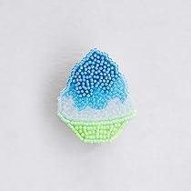 こり しろくまかき氷 ビーズ刺繍 ブローチ ハンドメイドアクセサリー cbd0334c200e5b7941a2a6cfffa293