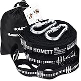 Set of 2 Hammock Straps, Homitt 3.7m Tree Hanging Strap Set with Heavy Duty Adjustable 40 Loops for 