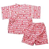 《初夏盛夏対応》(日本製) Pample Mousse(パンプルムース) 和柄ネコ甚平スーツ 95cm/PK NO.DP-72459