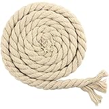カラー綿ロープ 直径8mm/10mm/12mm/20mm 綿ロープ3ツ打 10M/20M 柔らか 太い 手芸用 天然 コットンロープ 手作り インテリア 飾り DIY (ベージュ 8mm/10M)
