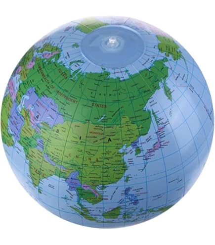 Amazon.co.jp: ビーチボール地球儀 2 個セット 世界地図 知力育て