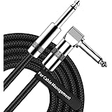 F FEYCH ギターケーブル 10フィート 直角 1/4インチ TS → ストレート 1/4インチ TS エレキギター ベースオーディオコード プロフェッショナル楽器ケーブル エレキギター ベース キーボード アンプ プロオーディオ用