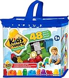 Amloid Kids at Work Block Set in Vinyl Tote, 48-Piece [並行輸入品]