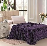 (Twin, Purple) - Selva Animal Print Ultra Soft Purple Zebra Twin Size Microplush Blanket