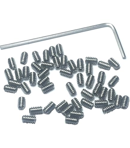 ZDingTech 50-Pack Set Screws 6-32 X 1/2 Inch – 304 Stainless Steel Hex Socket Grub Screws With Cup Point, Includes 1/16 Allen Wrench