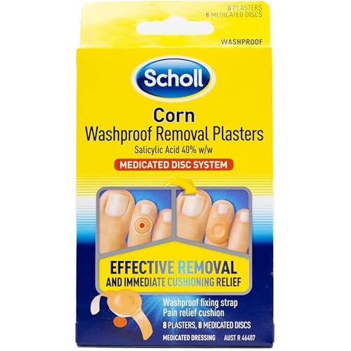 Scholl Waterproof Corn Removal Plasters Medicated Disc for Fast Corn Treatment & Pain Relief