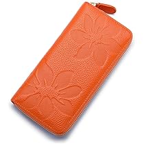【現品】オレンジ×ピンク タンバリン 本革ギャルソン長財布 ミナペルホネン Amazon | [CHAMESH] 長財布 レディース レザー 本革 スキミング