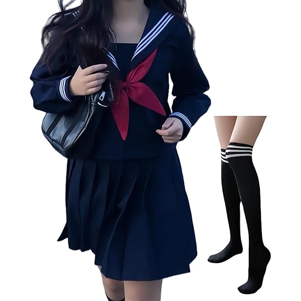 Amazon.co.jp: [BUITVOZE] コスプレ セーラー服 定番 ネイビー