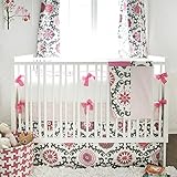 New Arrivals Ragamuffin Pink 4 Piece Crib Bedding Set, Grey [並行輸入品]