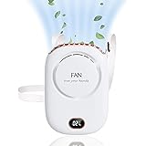 【Amazon限定ブランド】首掛け扇風機 携帯扇風機 [扇風機 USB充電式 卓上 首掛け 腰ベルト ファン 手持ち]バッテリー 大容量 2000mah 8H長時間稼働 3段階風量調整 LED表示画面 扇風機 小型 防蚊シール付き 小型扇風機 ハンデ